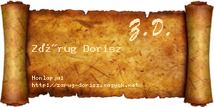 Zárug Dorisz névjegykártya